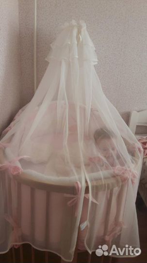 Детская кроватка трансформер круглая