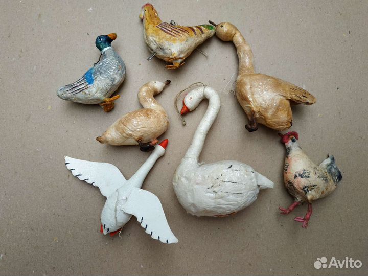 Ватные елочные игрушки СССР