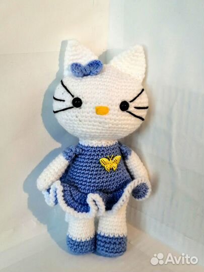 Hello Kitty (Хеллоу Китти) мягкая вязаная игрушка