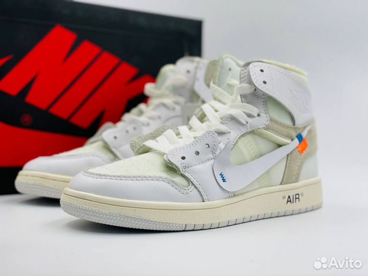 Кеды Nike Air Jordan 1 Retro High Off-white White