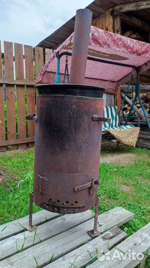 Печка-прачка, печь Буржуйка с баком