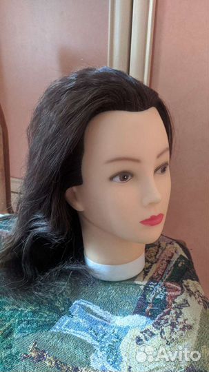 Учебная голова манекен с натуральными волосами