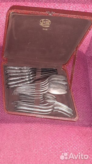 Набор столовых приборов мельхиор СССР зиш