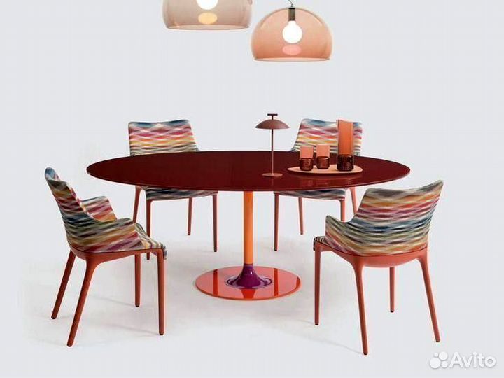 Стул с подлокотниками Kartell Eleganza mia красный