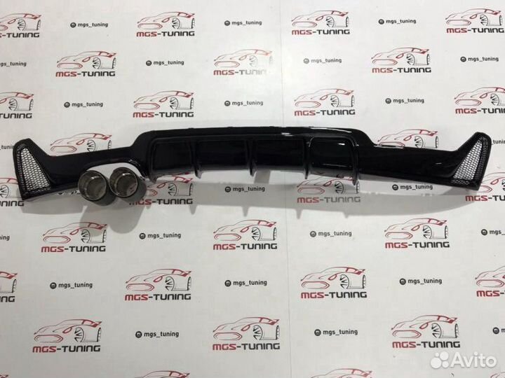 Диффузор BMW 4 F32 Глянцевый 2x0 + Матовый карбон