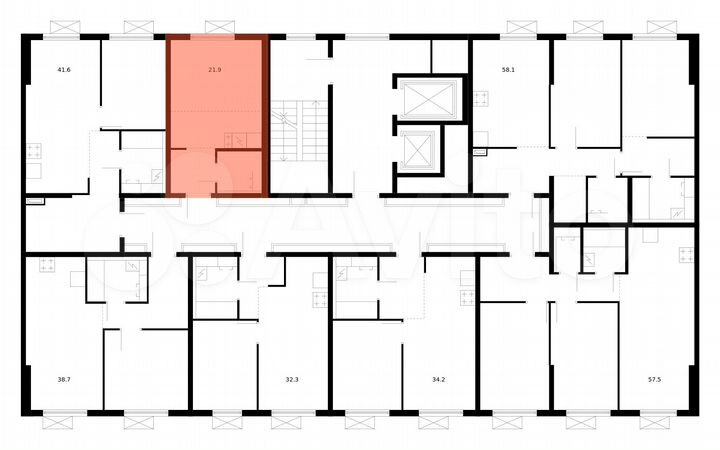 Квартира-студия, 21,9 м², 15/16 эт.
