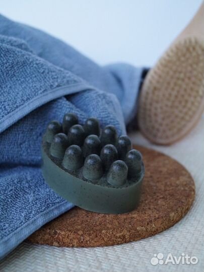 Массажное антицеллюлитное мыло с кофе и глиной