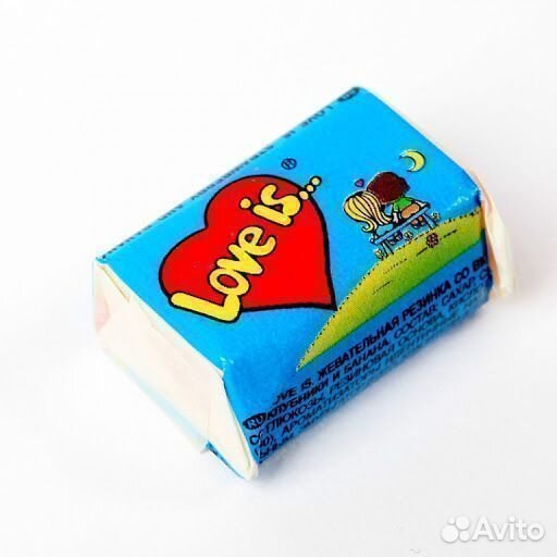 Жевательная резинка Love Is голубая упаковка 100шт