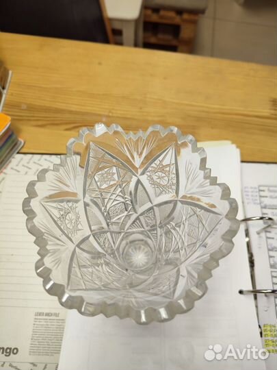 Ваза Чехия 60х годов 22см Хрусталь из коллекции