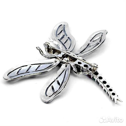 Брошь Бабочка серебро рубины сапфиры изумруды