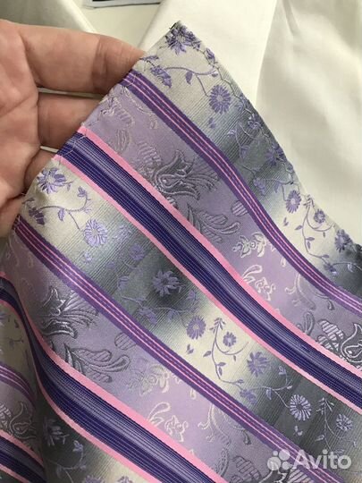 Платок паше шелк светлый пурпурно-синий
