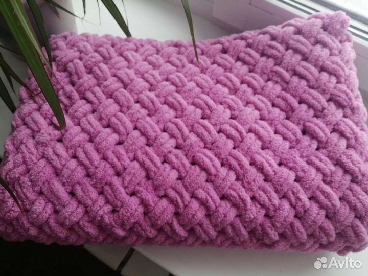 Плед вязаный, ручная работа