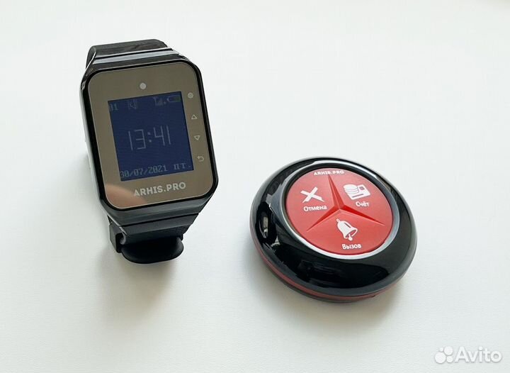 Премиальная кнопка вызова официанта и часы