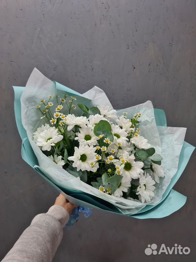 Ромашки букет хризантемы цветы доставка