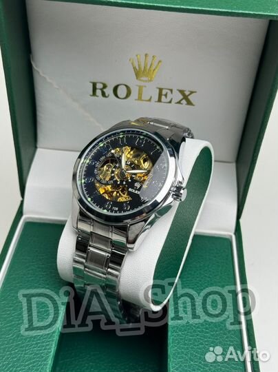 Часы Rolex мужские механические чёрное серебро