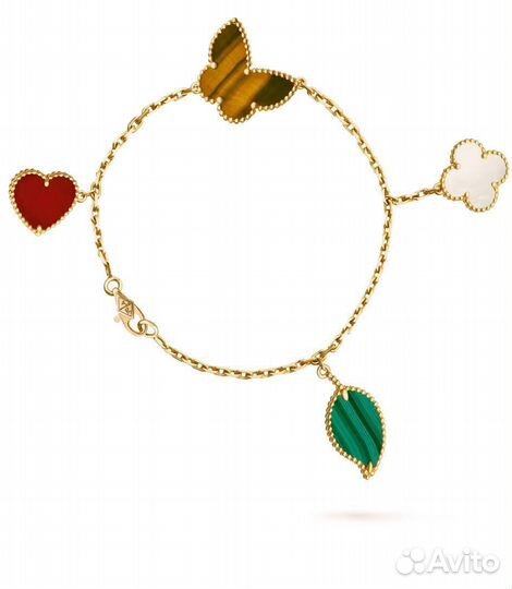 Колье серьги браслет van cleef lucky alhambra