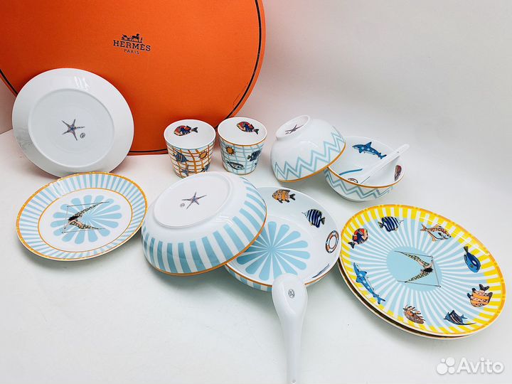 Детский набор посуды Hermes Circus Aqua на 2 пер