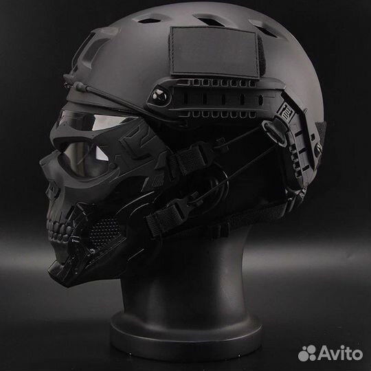 Маска + шлем для пейнтбола. Косплей. Череп, злодей