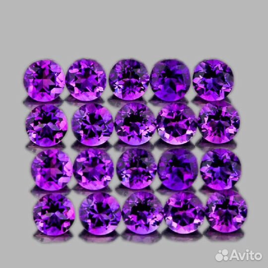 Аметист натуральный 2,95Ct 3,0мм 30шт VVS Круг