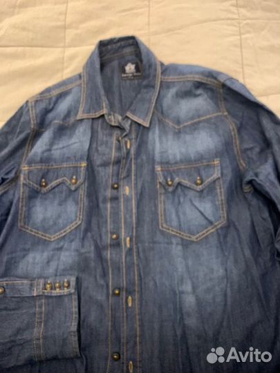 Джинсовая рубашка мужская xxl