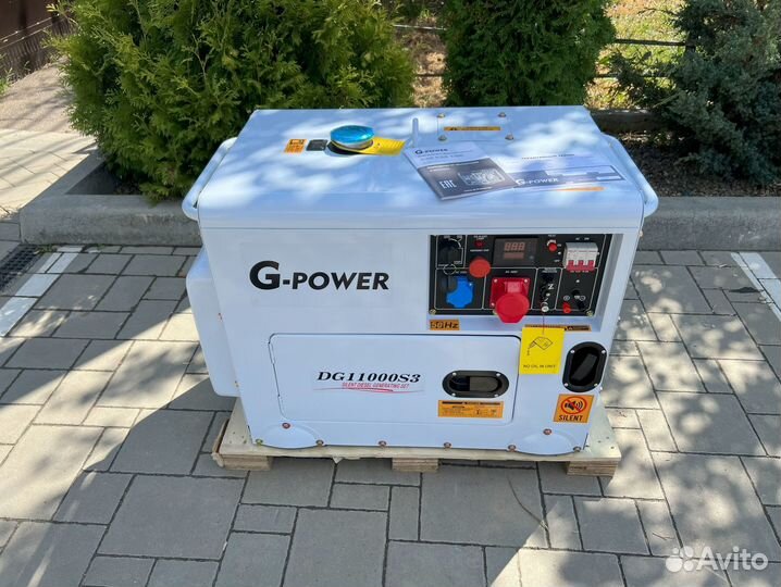 Генератор дизельный 10 кВт g-power трехфазный 1100