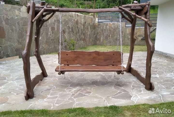 Садовые качели из дерева