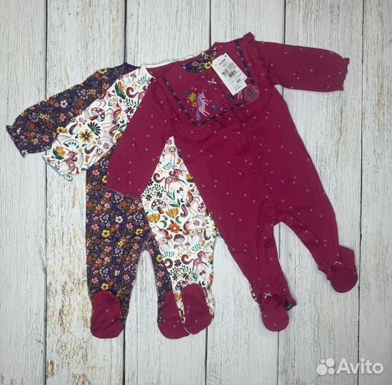 Слипы next новые единороги 0-3 и 3-6 мес 56 62 68