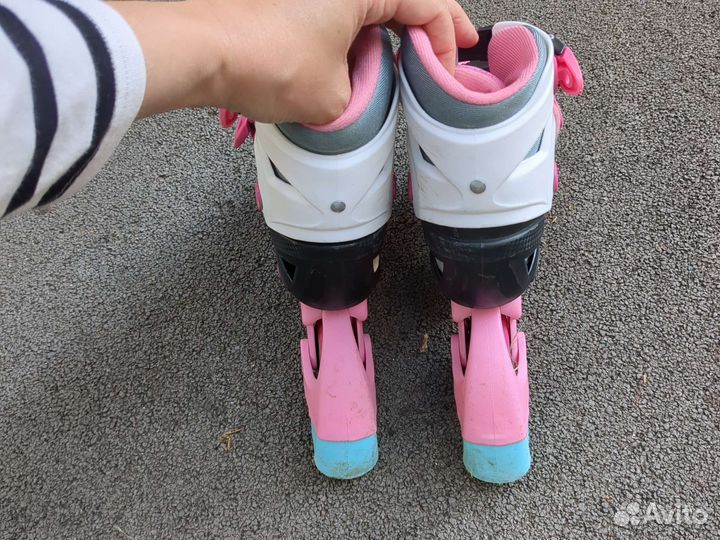 Роликовые коньки детские раздвижные + защита шлем