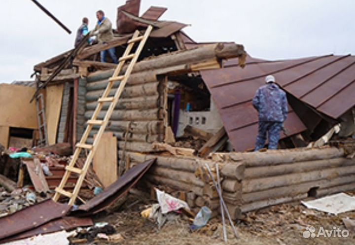 Демонтаж старых домов бани