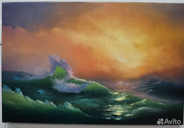 Картина маслом на холсте по мативам Айвазовского
