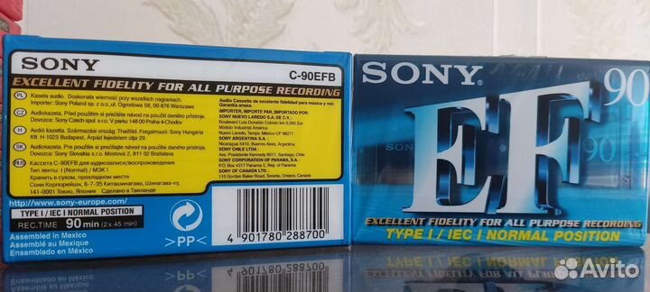 Аудиокассета Sony HF90, EF90