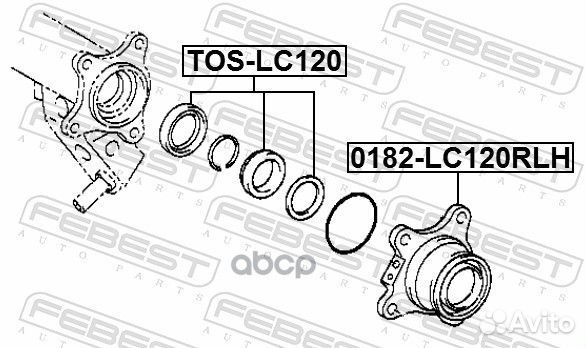 Ремкомплект задней полуоси febesttos-LC120 TOS