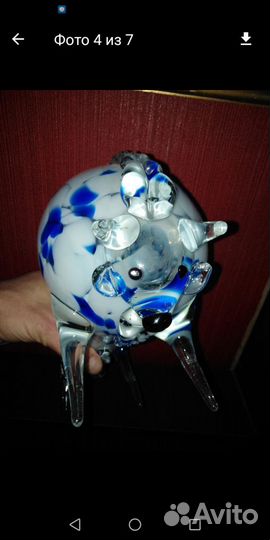 Статуэтка быка из муранского стекла