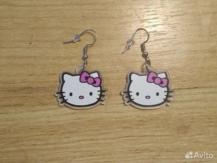 Серьги hello kitty