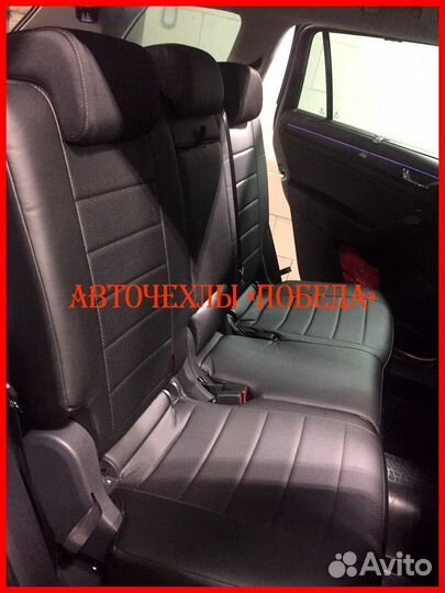 Чехлы Skoda Kodiaq из экокожи чёрные Классика