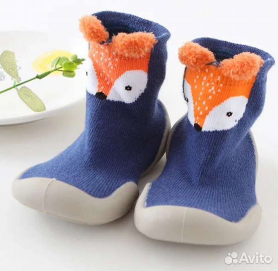 Тапочки-носочки на резиновой подошве