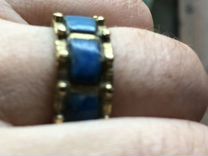 Золотое кольцо с синим нефритом