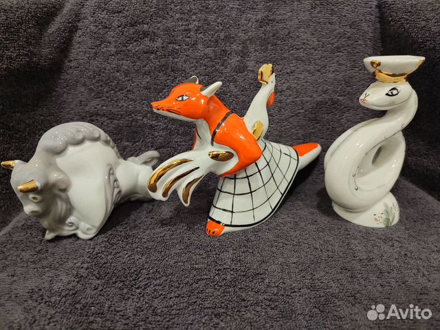 Статуэтка Змея Скоропея,Бычок,фарфор.ссср