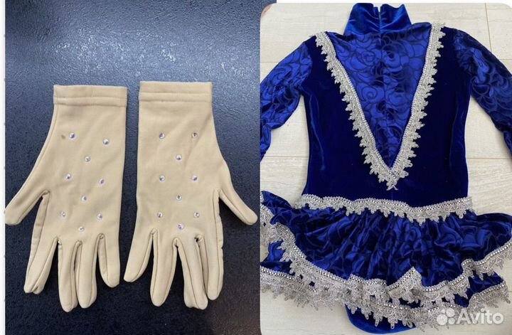 Платье для фигурного катания 116 перчатки