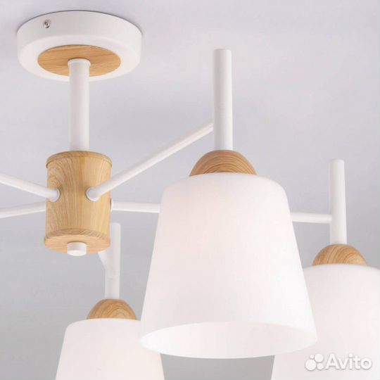 Люстра металл и стекло современная