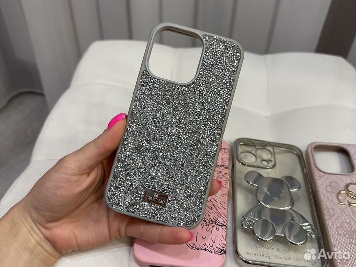 Чехол на iPhone 13 про guess swarovski