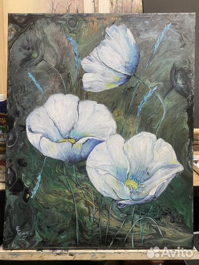 Картина масло, холст 40:50, цветы