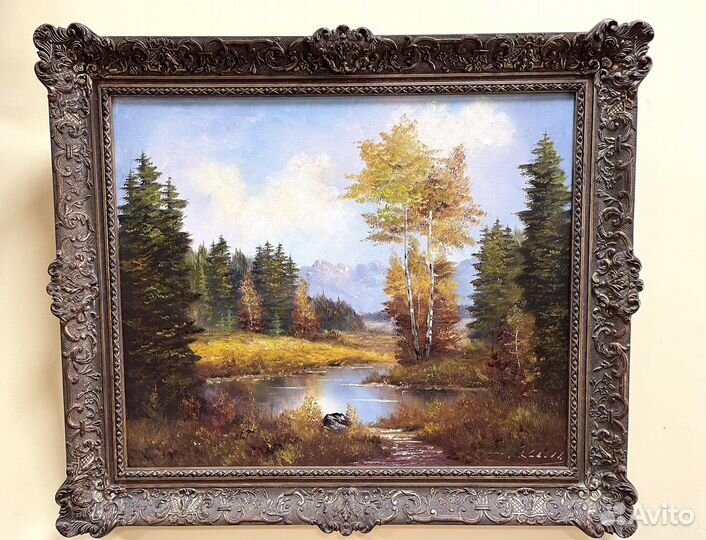Винтажная картина, масло, холст 
