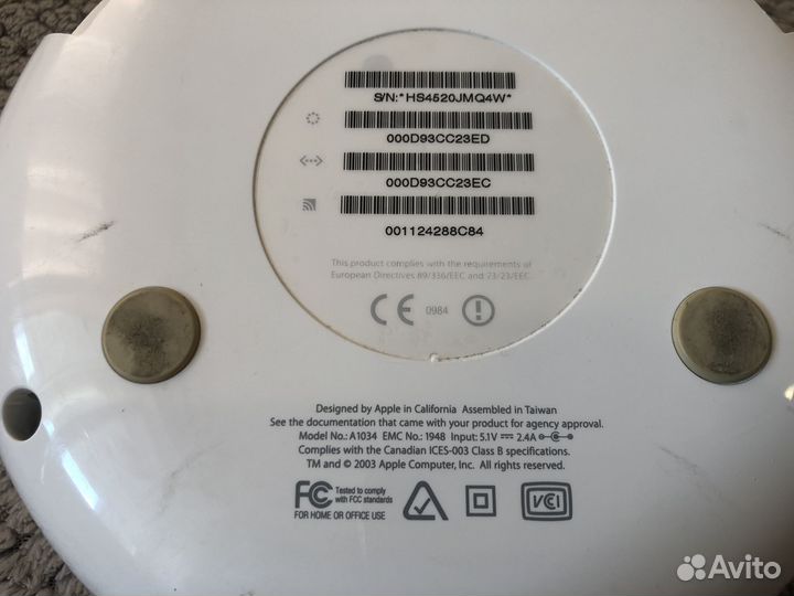 Apple AirPort Extreme 2003год a1034 Ретро Тарелка
