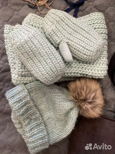 Шапка шарф варежки