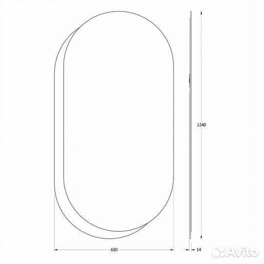 Зеркало Evoform Double BY 0313 65x124 графит