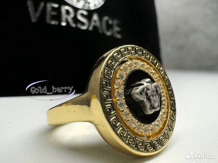 Кольцо versace гравировка
