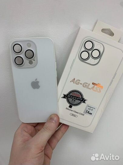 Чехол стеклянный Magsafe iPhone 14 Pro
