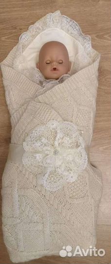 Конверт одеяло на выписку на меху демисезон