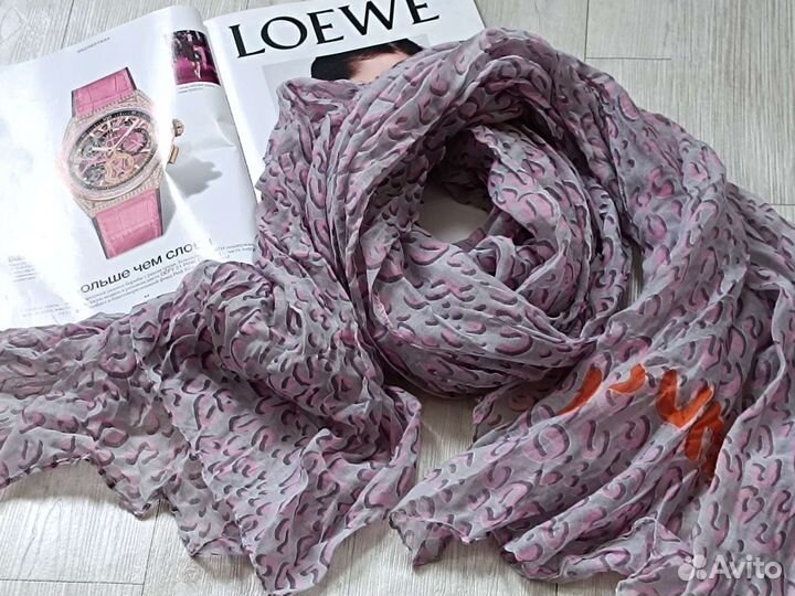 Палантин Шарф Парео Louis Vuitton леопард бежевый